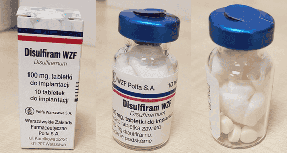 Anti-Alkohol-Tabletten Disulfiram wzf, also Alkohol-Implantate