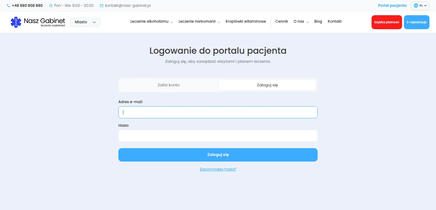 Portal Pacjenta - system rezerwacji online